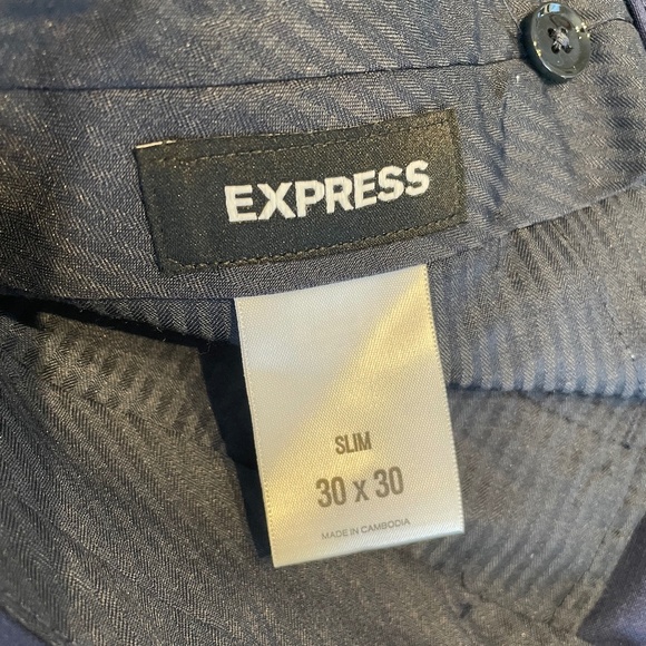 Express - Slim Blue Modern Tech Suit - 38S Jacket, 30x30 Pants - Picture 6 of 11